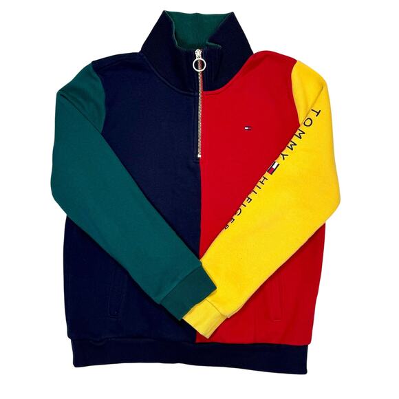 Tommy Hilfiger Retro Color Block Pullover Y2K Womens Sweatshirt Size S - Picture 1 of 10